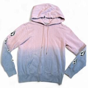 Volcom Vol Stone Pink Blue Tie Dye Hoodie Sweatshirt Size S (4/6)